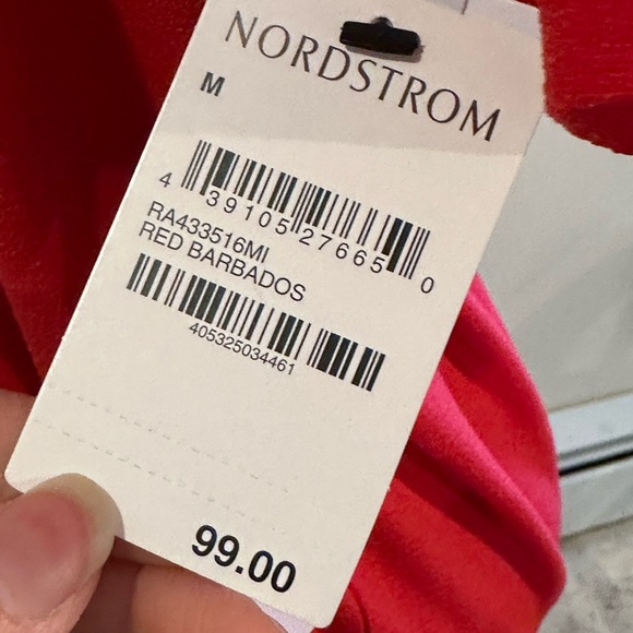 Rachel Parcell Barbados Red Midi Short Sleeves Button Down. Tie In Front Sz M. - Picture 10 of 16